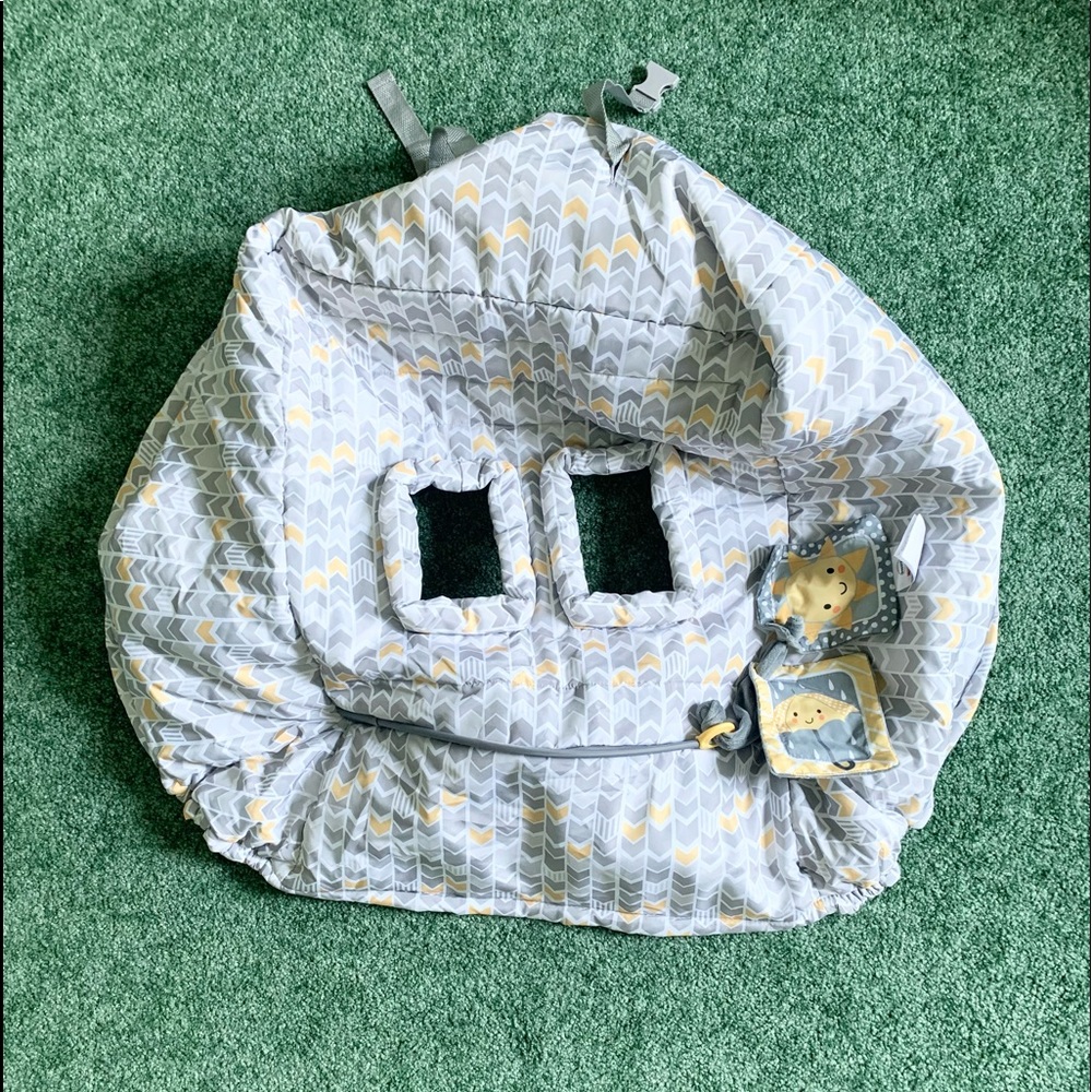 Boppy Shopping Cart and High Chair Cover in Sunshine Gray and Yellow Chevron